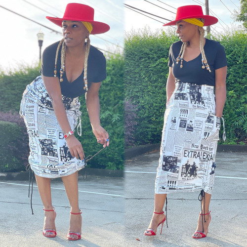 Sexy Bandage Slim Pocket Hip Skirt Bottom Skirt