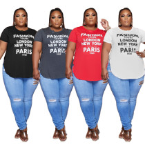 Featured Letters Fashion Offset Print Spring/Summer Cropped T-Shirt Featured Letters Fashion Offset Print Spring/Summer Cropped T-Shirt