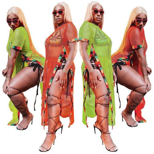 Women's Mesh Perspective Cutout Slit Sexy Nightclub Dress