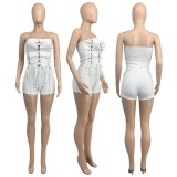 Fashion Casual Sexy Cutout Sleeveless Solid Color Jumpsuit