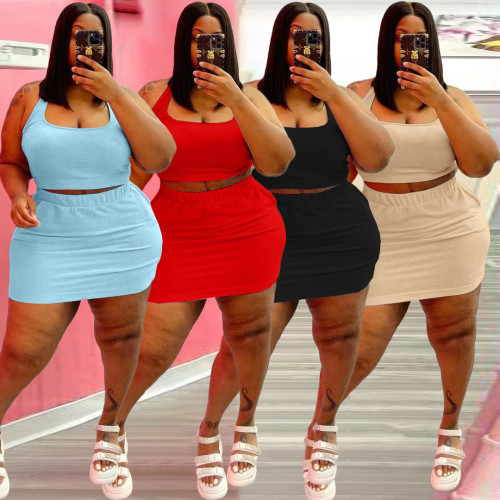 Plus Size Women Fashion Sports Suit Casual Two Piece Q77211