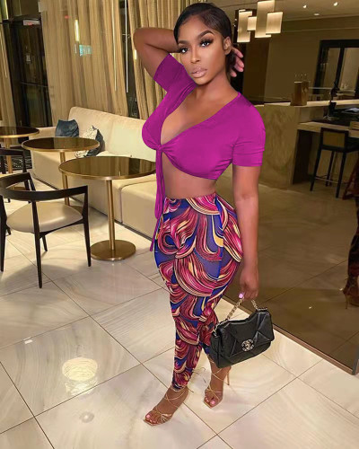 Printed Two Piece Fitting Suit