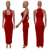 Camisole V-neck Slim fit sexy long dress Q21S812