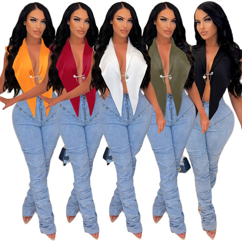 Women's sexy fashion solid color European and American women's suits small jacket women multi-color optional