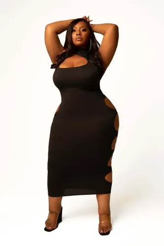 Plus Size Women's Fashion Basic Solid Color Dress