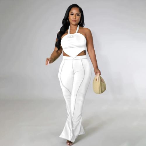 Fashion sexy solid color two-piece suit