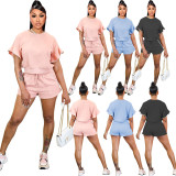 Women's Fashion Loose Sleeves Loose Short Casual Two-piece Set