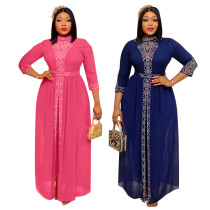 Sheer Dress Hem Mid Cut Included Trousers Two Piece Women's Belt Sheer Dress Hem Mid Cut Included Trousers Two Piece Women's Belt