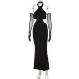 Fashion Slim Side Cutout Halter Dress