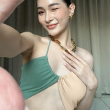 Fashionable Sexy Colorblock Halter Strap Slim Fit Tube Top