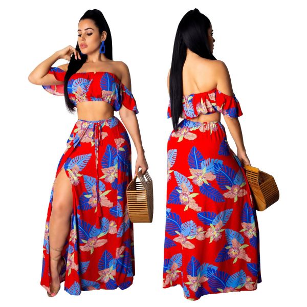 Sexy Print Tube Top Suit