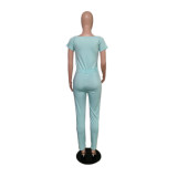 Elastic Slip-Neck Moisture-wicking Seamless Jumpsuit with Pockets