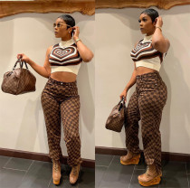 Stylish hem slit casual trousers