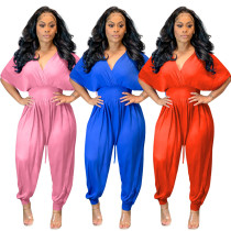 Solid Color Casual Loose Cuff Pants