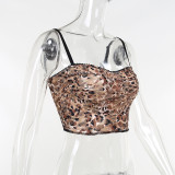 Sexy Babes Leopard Print Camisole Top Fashion Casual Slim Tank Top