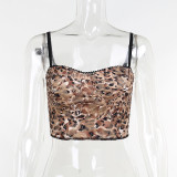 Sexy Babes Leopard Print Camisole Top Fashion Casual Slim Tank Top