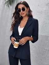 Women's Spring Autumn Winter Solid Color Fashion Suit Pants Set with Belt Women's Spring Autumn Winter Solid Color Fashion Suit Pants Set with Belt