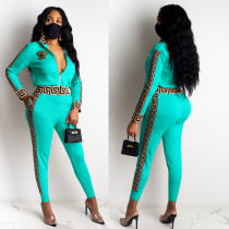 Fashion casual women's zipper trousers long sleeves