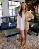 Women's nightclub fashion sexy cardigan loose contrast color temperament commuter shirt long-sleeved suit
