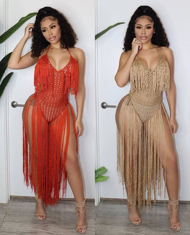 Ladies Beach Skirt Handmade Crochet Jumpsuit Fringe Skirt