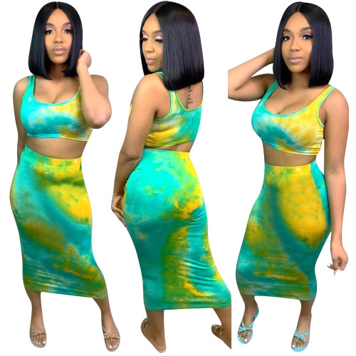 Tie Dye Two Piece Dress