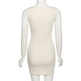 Fashion Hollow Out Women's Shoulder Strap Solid Color Pin Slim Bag Hip Dress Short Skirt Women