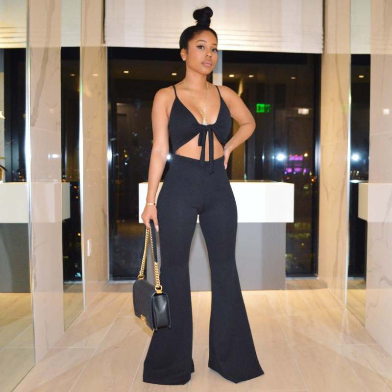 Women's Cutout Sexy Micro-Flare Jumpsuit