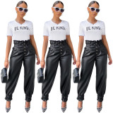 pu leather trousers