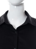 Women's Short Sleeve Lapel Button Slim Pack Hip Shirt Dress