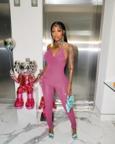 Sexy gold wire solid color backless jumpsuit YD8626 Sexy gold wire solid color backless jumpsuit YD8626