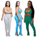 Women's High Quality Fabric Tank Top Trousers Two Piece Set