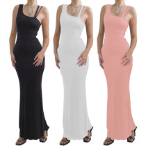 Vest suspenders irregular hip lift sexy dress