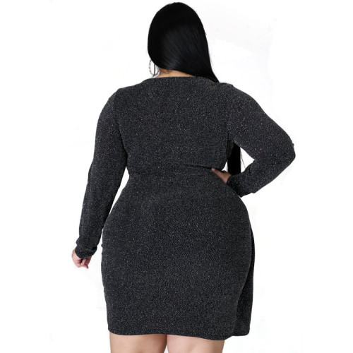 Solid Color Pullover Midi Dress Slimming Dress XC6007