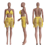 Casual Knit Bikini Shorts Set