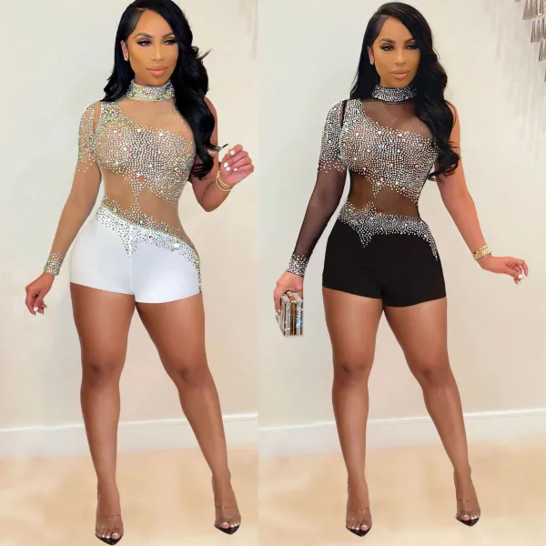 Sexy hot drill one piece nightclub suit