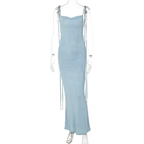 Fashionable sexy lace-up slim-fit temperament dress