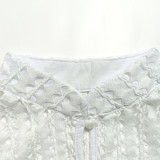 Fashionable short vest skirt hollow sexy lace fishnet woven suit skirt