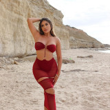 Plus size women's beach dress halter neck see-through mesh skirt