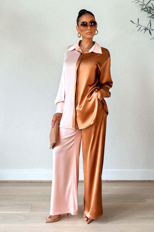 Women's Colorblock Sleeve Lapel Fashion Suit