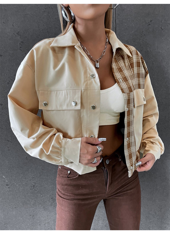 Casual short jacket jacket loose casual single breasted lapel jacket women