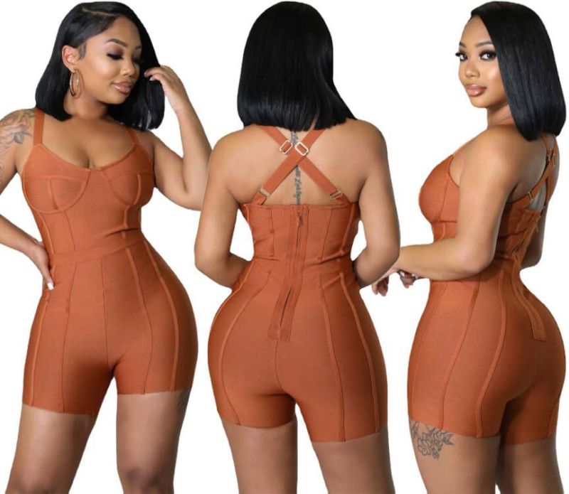 Bandage Sleeveless Open Back Casual Sexy Solid Stretch Jumpsuit