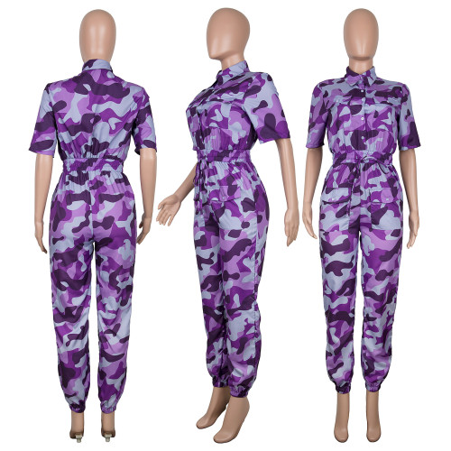 Classic Cargo Pants Multi-pocket Micro-Stretch Casual Jumpsuit