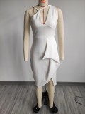 Fashion V-Neck Sleeveless Slit Dress