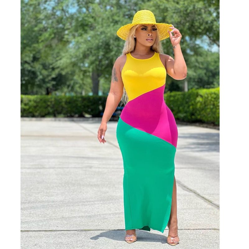 Women's Sexy Sleeveless Digital Positioning Print Casual Dress