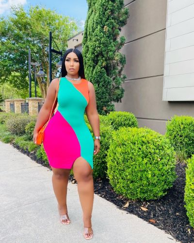 Sleeveless Sexy Digital Positioning Print Dress