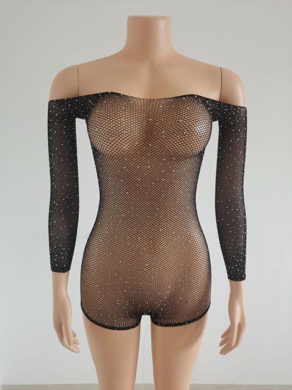 Sexy Hollow Mesh Pajamas Nightclub Lace Sexy Lingerie