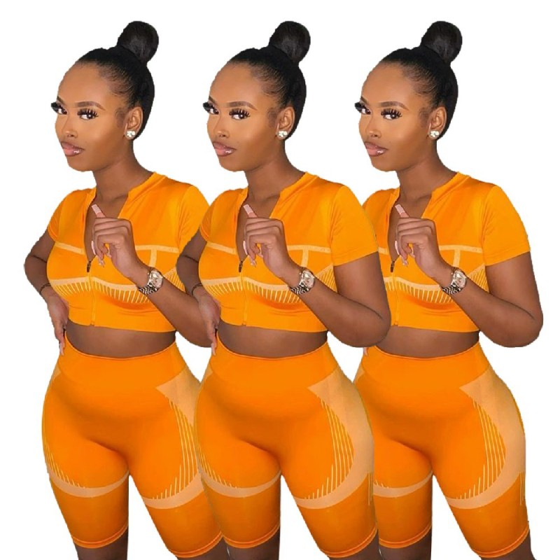 Solid Color Summer Explosive Sports Home Two-piece Suit