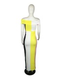 Personality one word collar sexy dress tight casual women's skirt