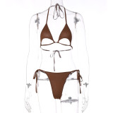 Bikini Swimsuit Sexy Cutout Tether Two Piece Set