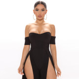 Women's Sexy Slit Neck Jumpsuit